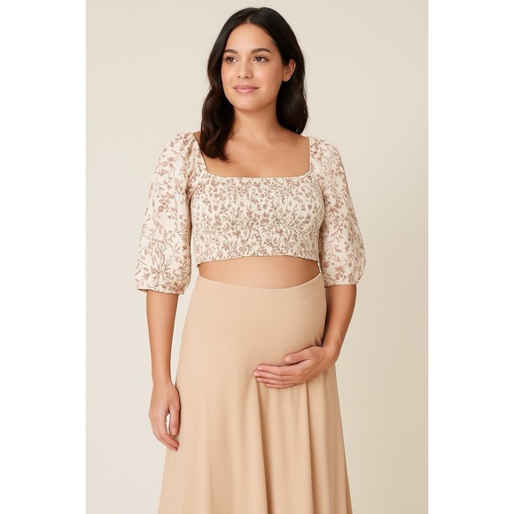 Seraphine Tops - NWT Seraphine Floral Smocked Cotton Maternity Top Size 6